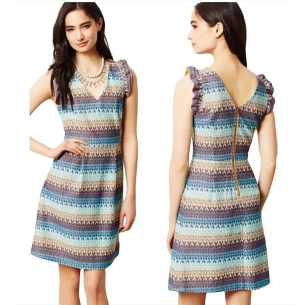 Anthropologie Tabitha Women's Teahouse Crochet Sleeveless‎ Mini Dress Size Small